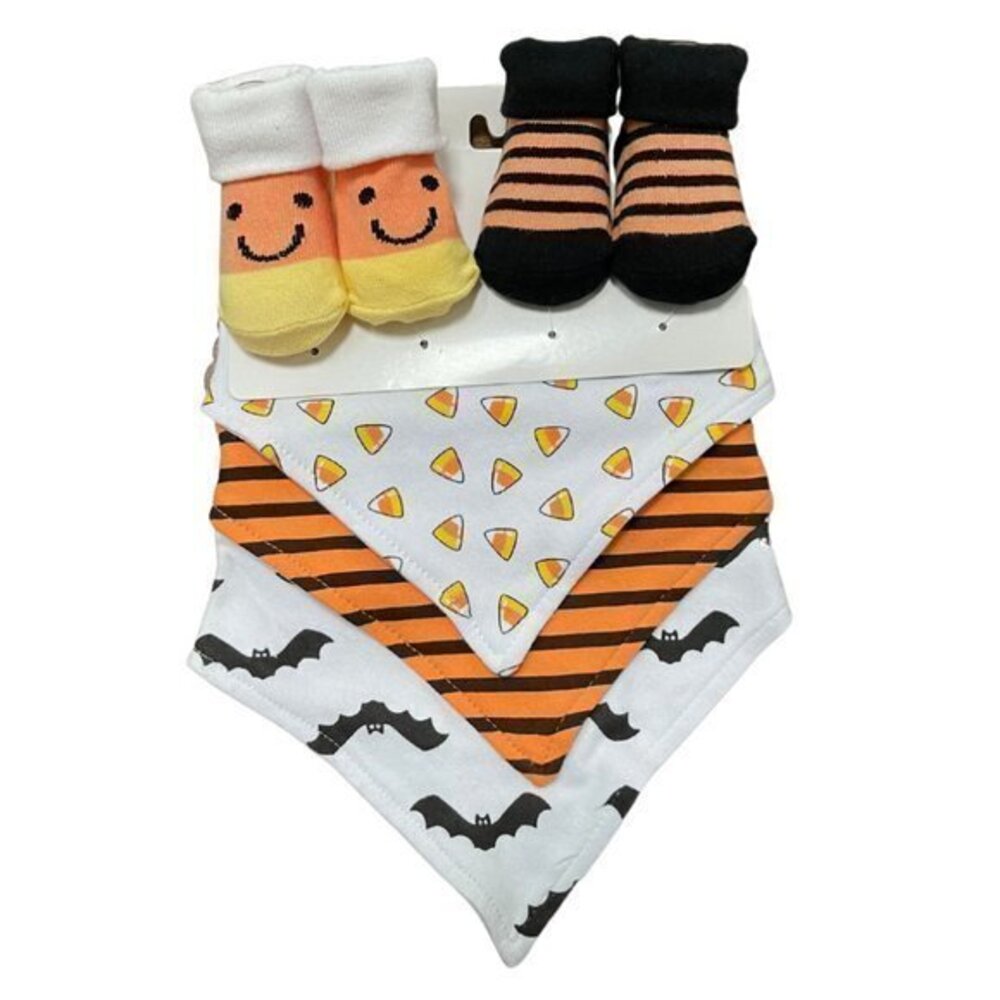 Halloween Themed Infant Bandana and Socks Set